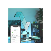Produktbild för Nanoleaf Shapes Starter Kit - ljuspanelskit - LED - 230 x 200 mm - 1.5 W - 16 miljoner färger - 1200-6500 K - triangel - svart