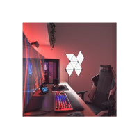 Produktbild för Nanoleaf Shapes Starter Kit - ljuspanelskit - LED - 230 x 200 mm - 1.5 W - 16 miljoner färger - 1200-6500 K - triangel - svart