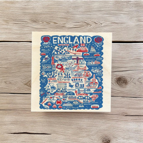The Sugar Shed Julia Gash Wooden Coaster - England