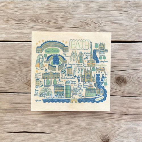 The Sugar Shed Julia Gash Wooden Coaster - Bath