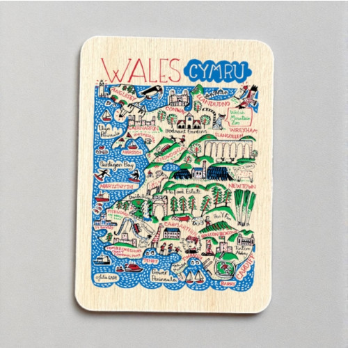 The Sugar Shed Julia Gash Wooden Magnet - Wales