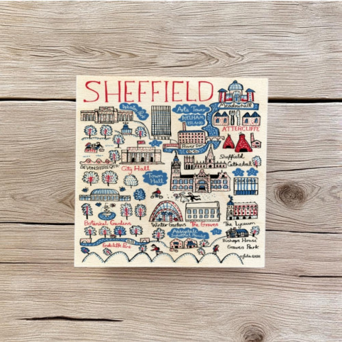 The Sugar Shed Julia Gash Wooden Coaster - Sheffield