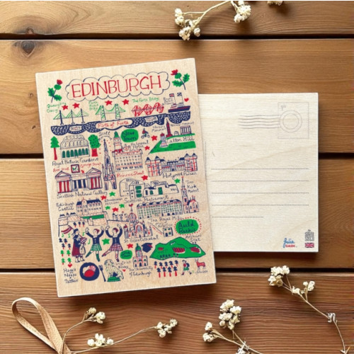 The Sugar Shed Julia Gash Wooden Postcard - Edinburgh