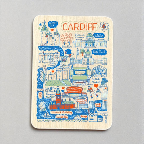The Sugar Shed Julia Gash Wooden Magnet - Cardiff