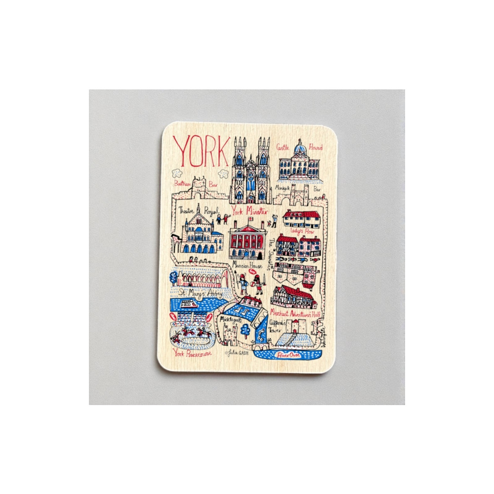 Produktbild för Julia Gash Wooden Magnet - York
