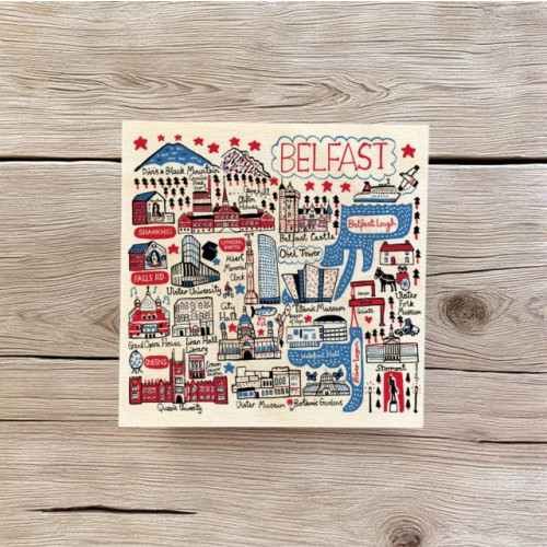 The Sugar Shed Julia Gash Wooden Coaster - Belfast