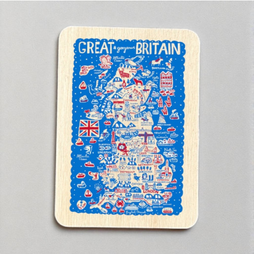 The Sugar Shed Julia Gash Wooden Magnet - Great Britain