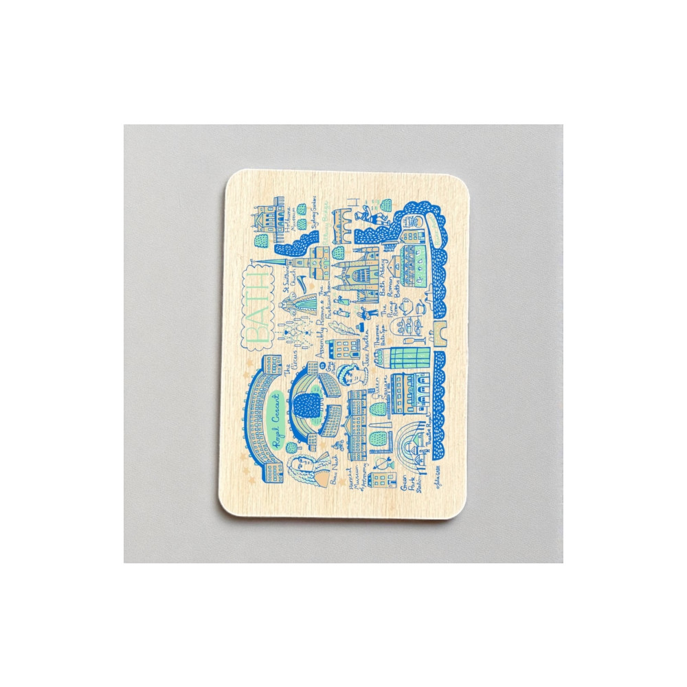 Produktbild för Julia Gash Wooden Magnet - Bath