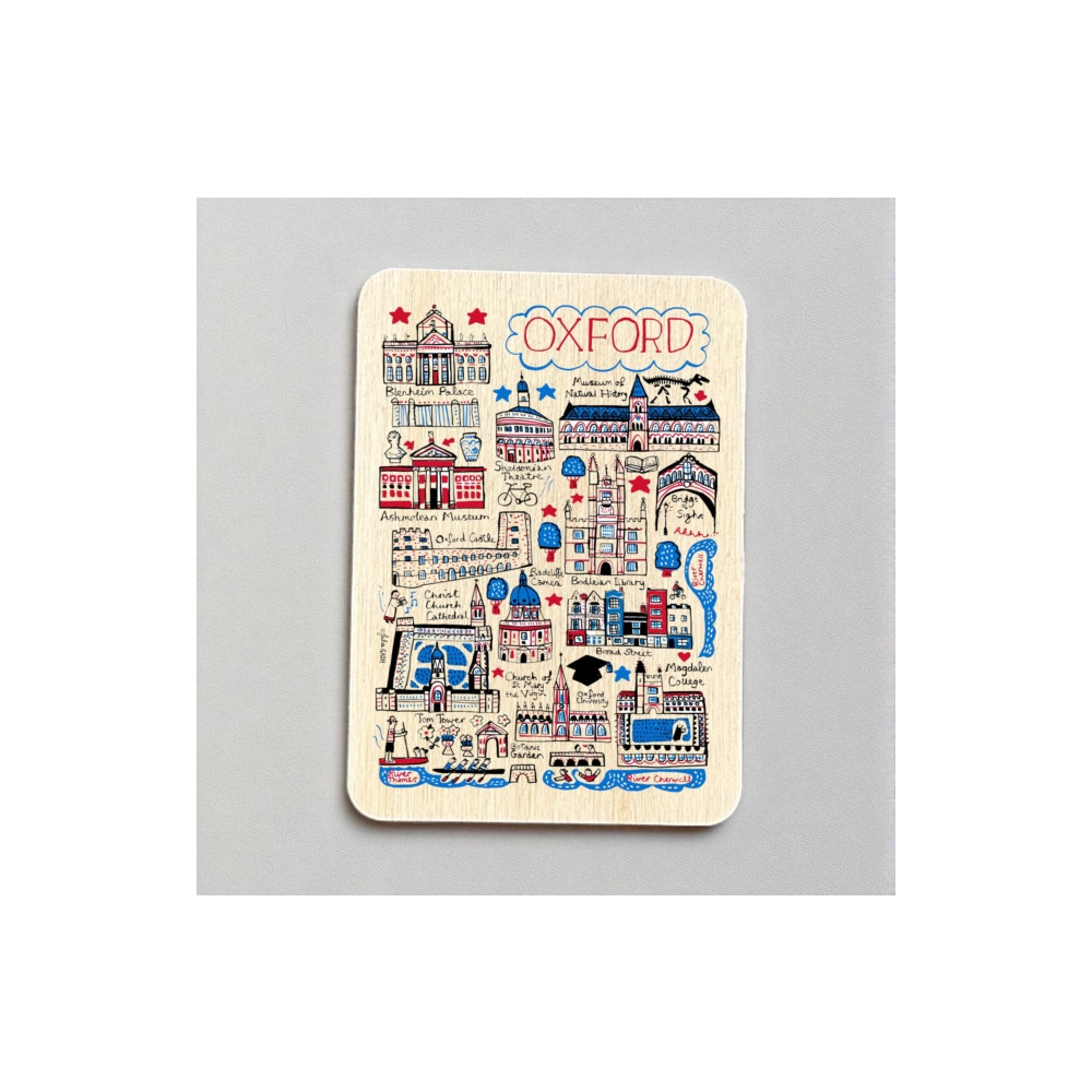 Produktbild för Julia Gash Wooden Magnet - Oxford