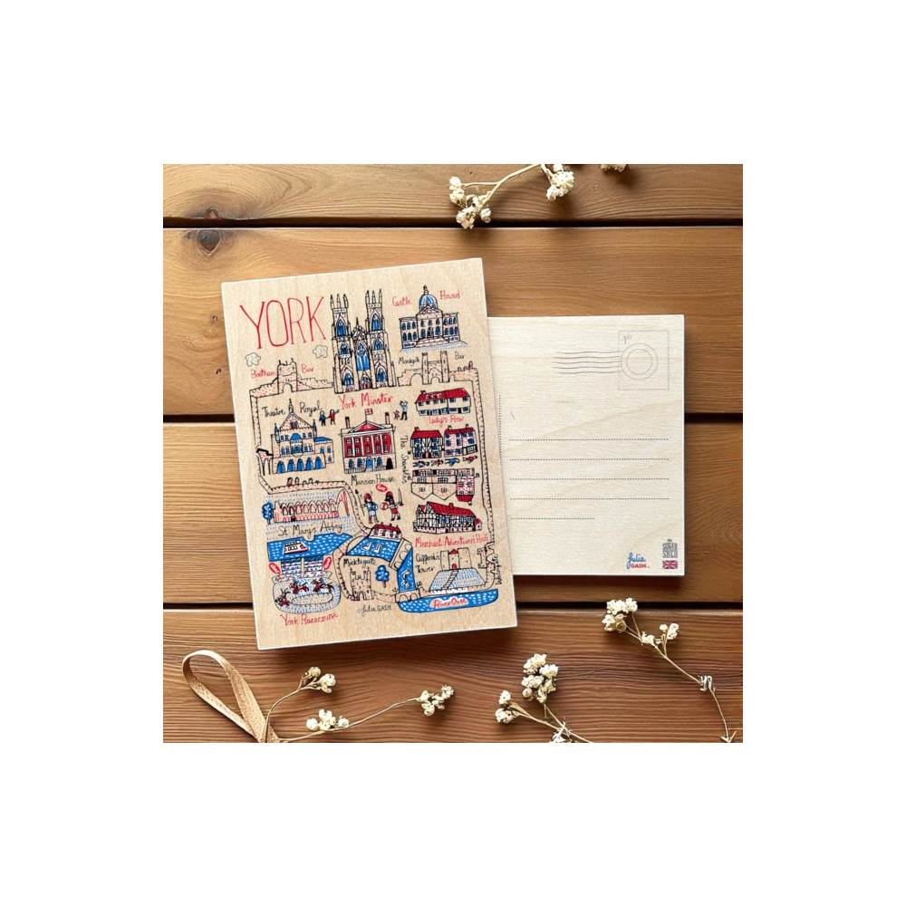 Produktbild för Julia Gash Wooden Postcard - York
