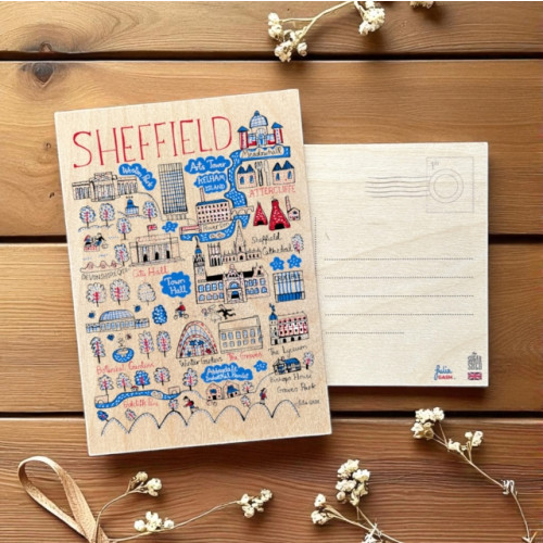 The Sugar Shed Julia Gash Wooden Postcard - Sheffield