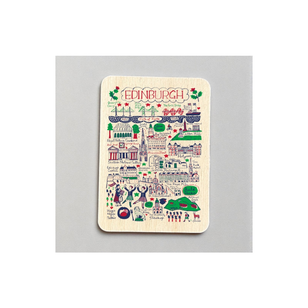 Produktbild för Julia Gash Wooden Magnet - Edinburgh