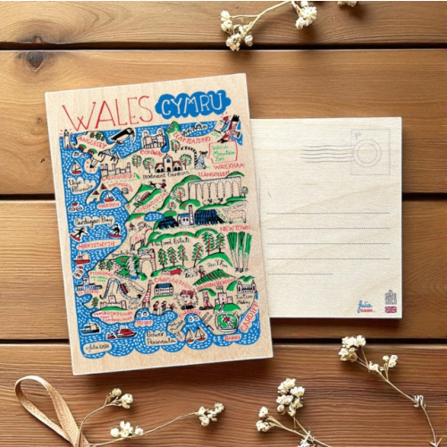 The Sugar Shed Julia Gash Wooden Postcard - Wales