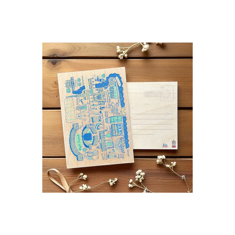 Produktbild för Julia Gash Wooden Postcard - Bath