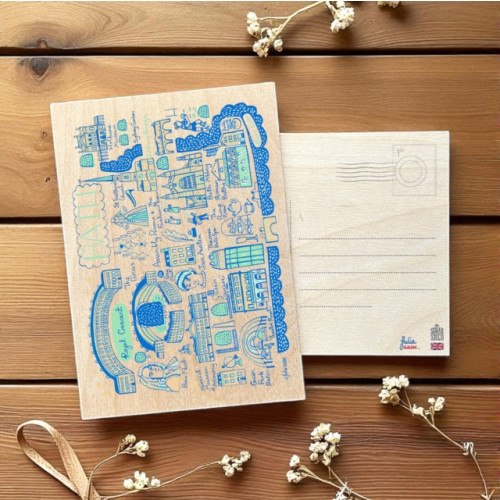The Sugar Shed Julia Gash Wooden Postcard - Bath