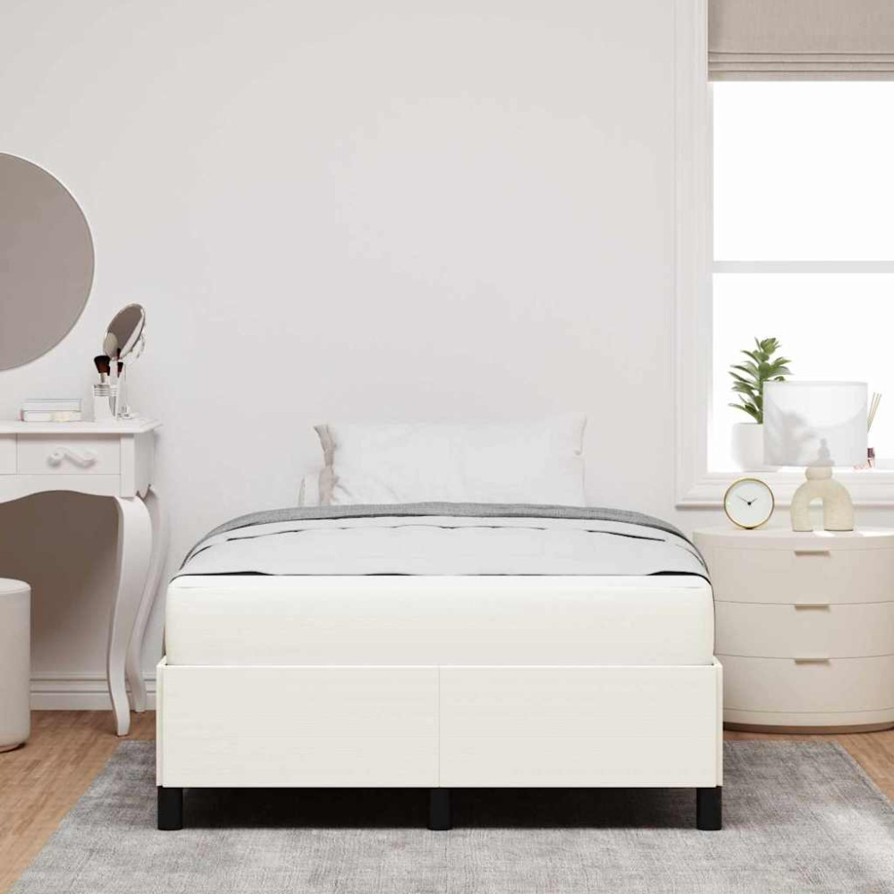 Produktbild för Sängram med madrass Kräm 120 x 190 cm tyg