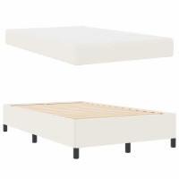 Produktbild för Sängram med madrass Kräm 120 x 190 cm tyg