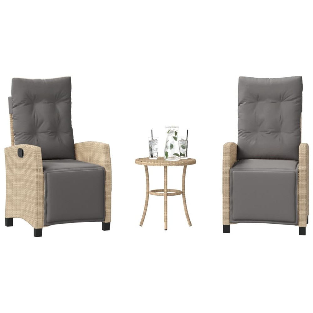 Produktbild för Bistrogrupp med dynor 3 delar mixbeige konstrotting