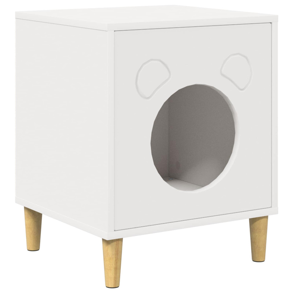 Produktbild för Katt hus Vit 42,5 x 40 x 53 cm Konstruerat trä