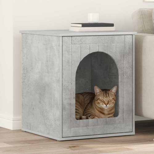 vidaXL Katt hus Betong 53 x 52 x 62 cm Konstruerat trä