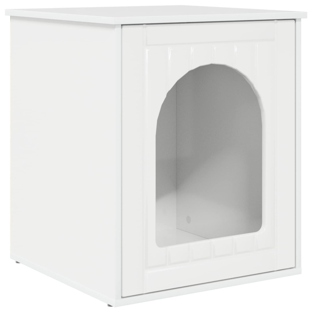 Produktbild för Katt hus Glansig Vit 53 x 52 x 62 cm Konstruerat trä