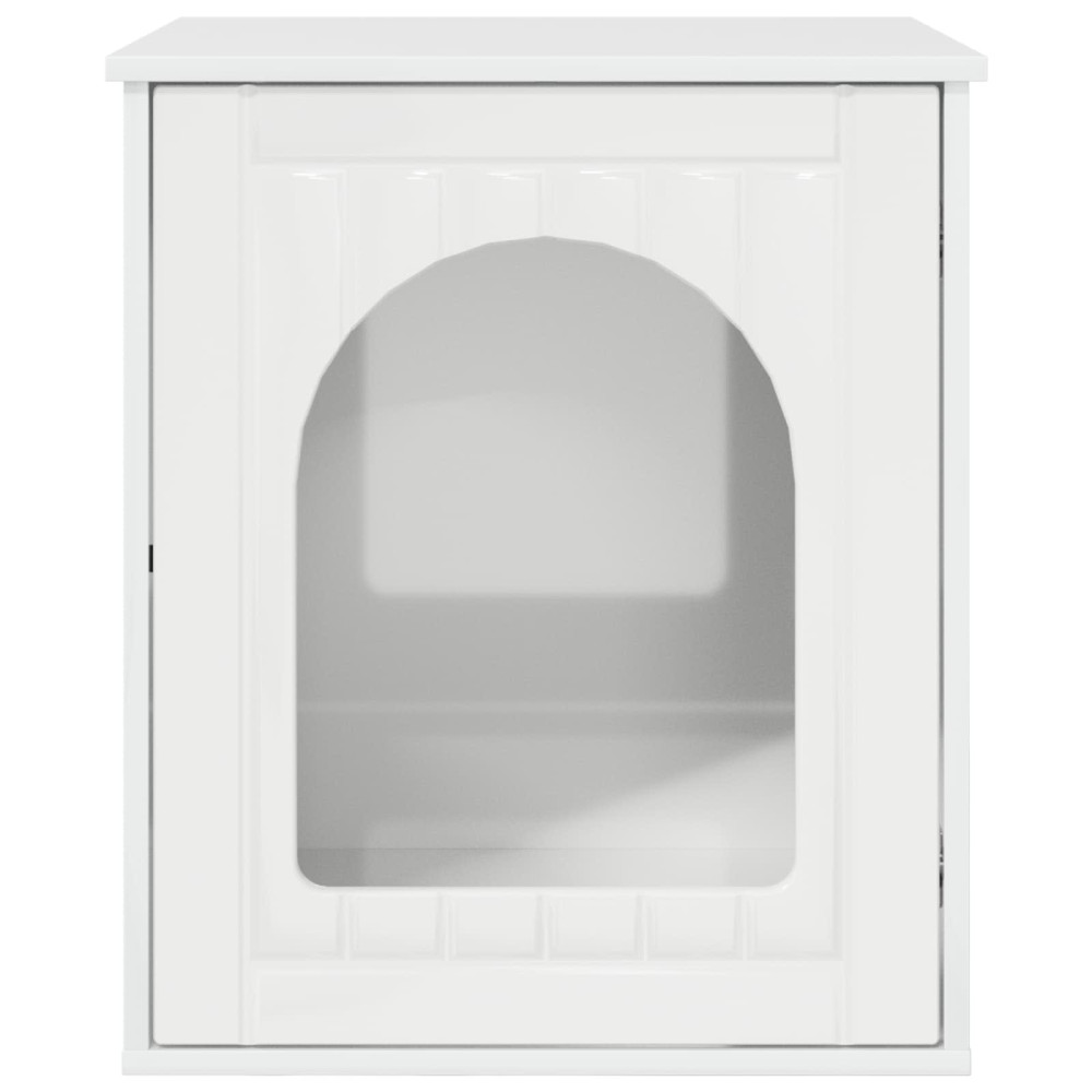 Produktbild för Katt hus Glansig Vit 53 x 52 x 62 cm Konstruerat trä