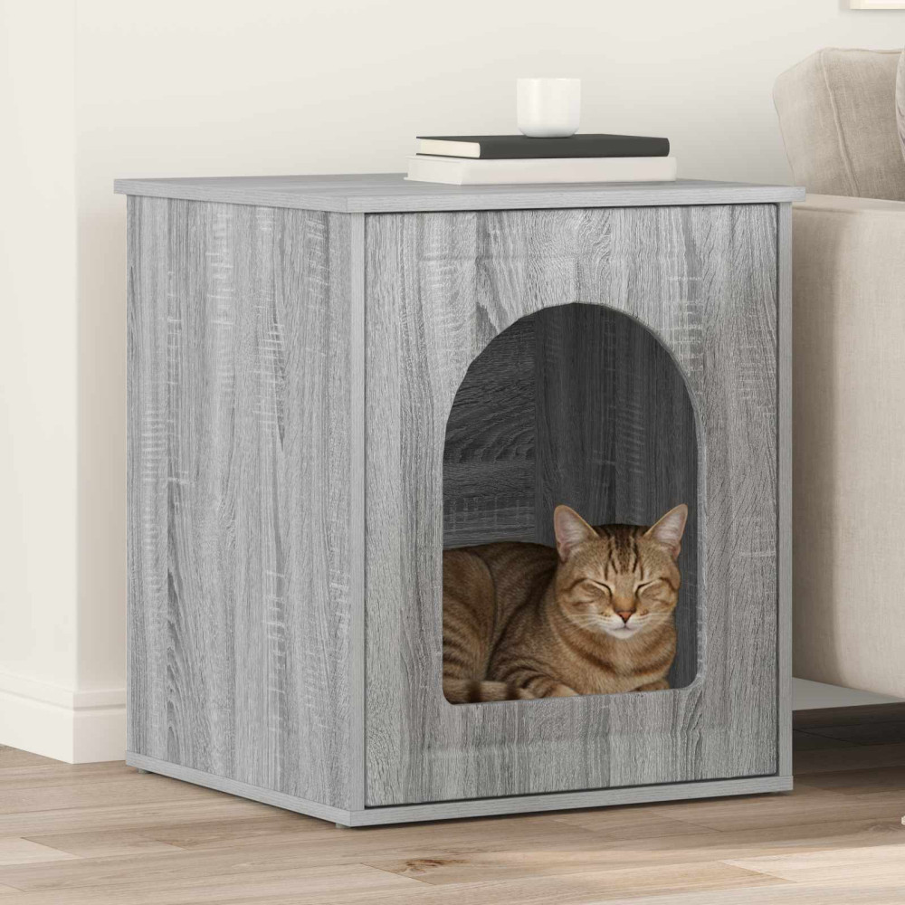 Produktbild för Katt hus Grå Sonoma 53 x 52 x 62 cm Konstruerat trä