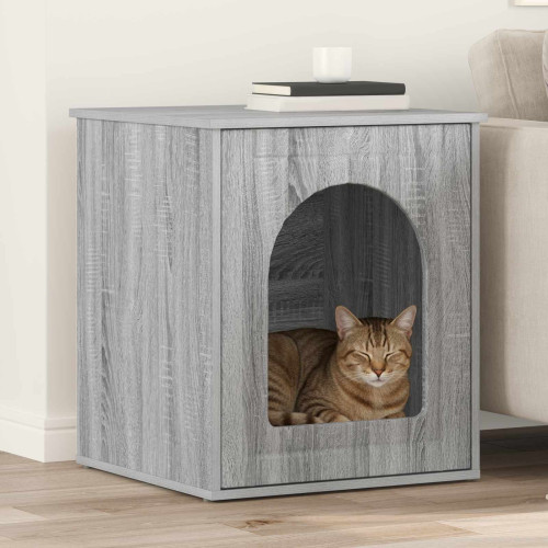 vidaXL Katt hus Grå Sonoma 53 x 52 x 62 cm Konstruerat trä