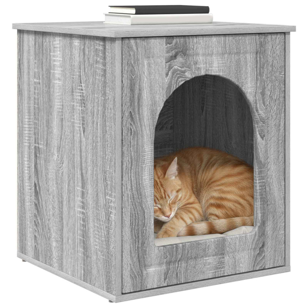 Produktbild för Katt hus Grå Sonoma 53 x 52 x 62 cm Konstruerat trä