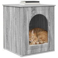 Produktbild för Katt hus Grå Sonoma 53 x 52 x 62 cm Konstruerat trä