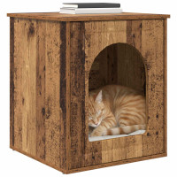 Produktbild för Katt hus Gammalt trä 53 x 52 x 62 cm Konstruerat trä