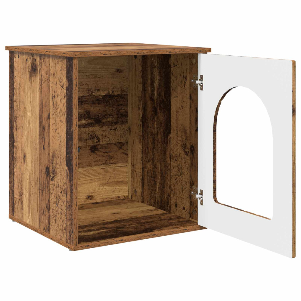Produktbild för Katt hus Gammalt trä 53 x 52 x 62 cm Konstruerat trä