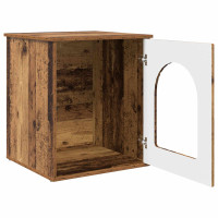 Produktbild för Katt hus Gammalt trä 53 x 52 x 62 cm Konstruerat trä