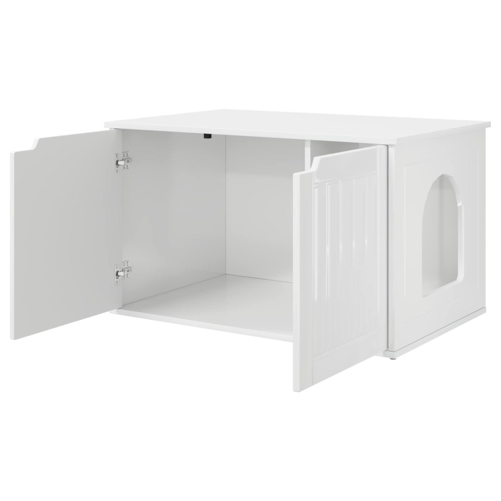 Produktbild för Katt hus Glansig Vit 85 x 55 x 50,5 cm Konstruerat trä