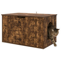 Produktbild för Katt hus Rökt ek 85 x 55 x 50,5 cm Konstruerat trä