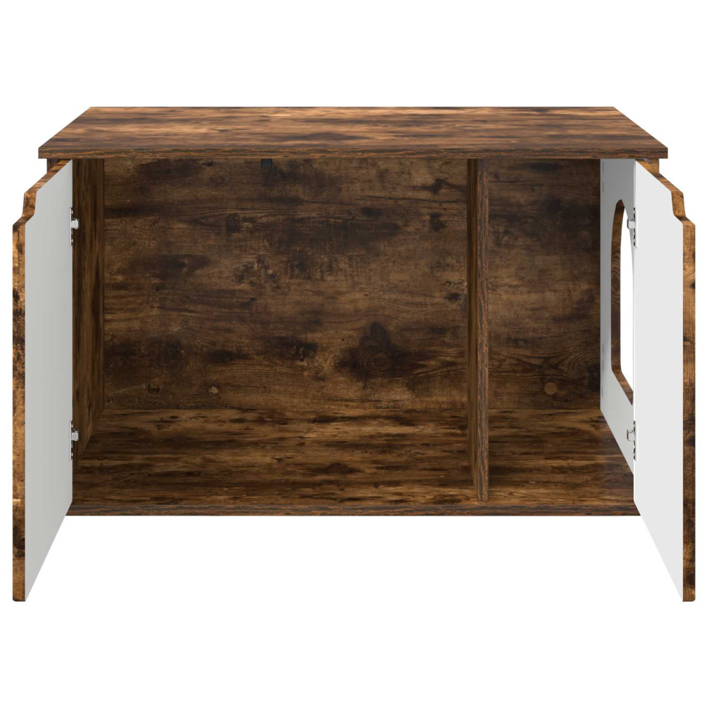 Produktbild för Katt hus Rökt ek 85 x 55 x 50,5 cm Konstruerat trä