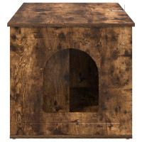 Produktbild för Katt hus Rökt ek 85 x 55 x 50,5 cm Konstruerat trä