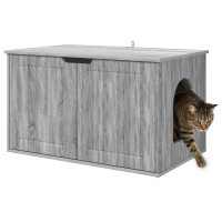 Produktbild för Katt hus Grå Sonoma 85 x 55 x 50,5 cm Konstruerat trä