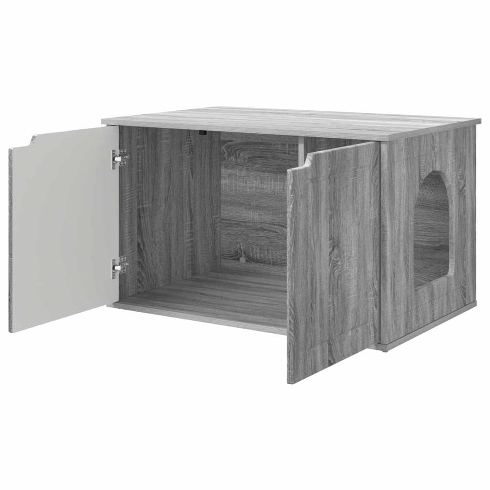 Produktbild för Katt hus Grå Sonoma 85 x 55 x 50,5 cm Konstruerat trä
