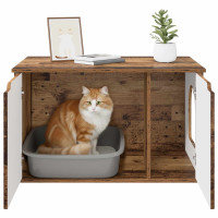 Produktbild för Katt hus Gammalt trä 85 x 55 x 50,5 cm Konstruerat trä