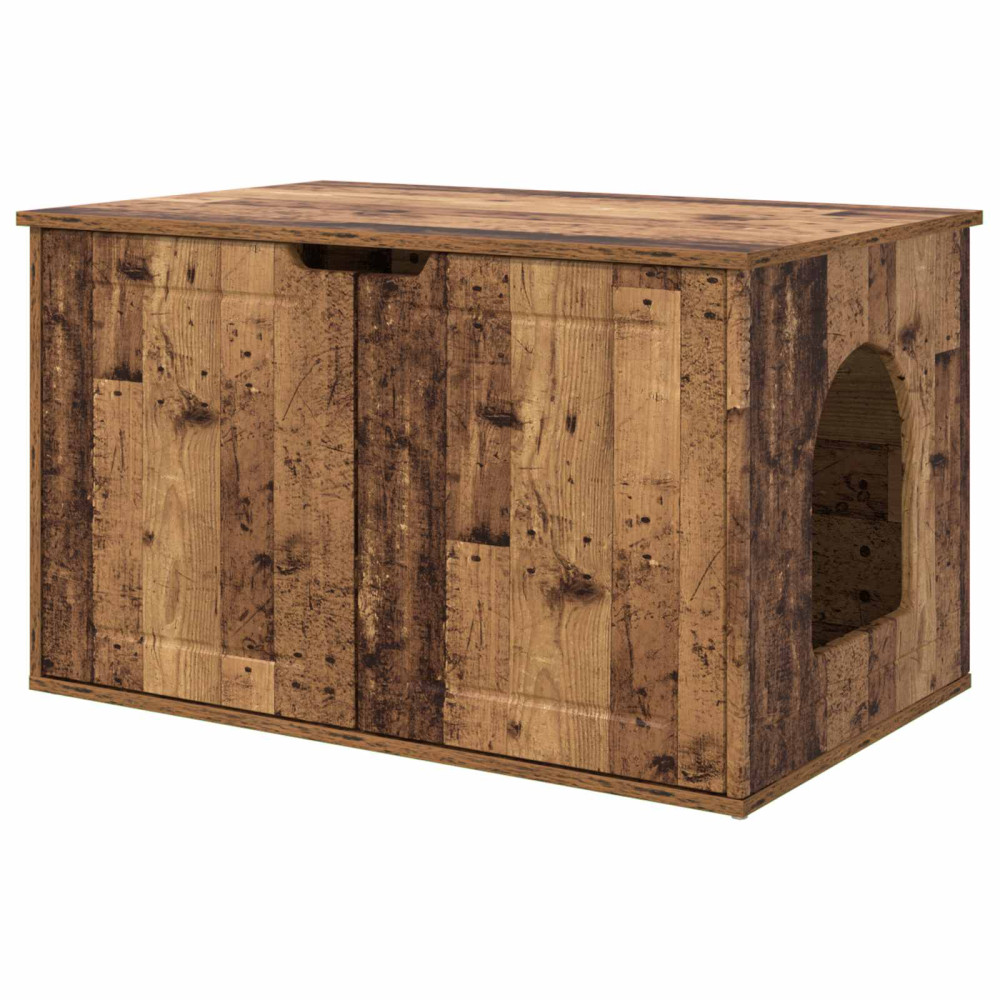 Produktbild för Katt hus Gammalt trä 85 x 55 x 50,5 cm Konstruerat trä