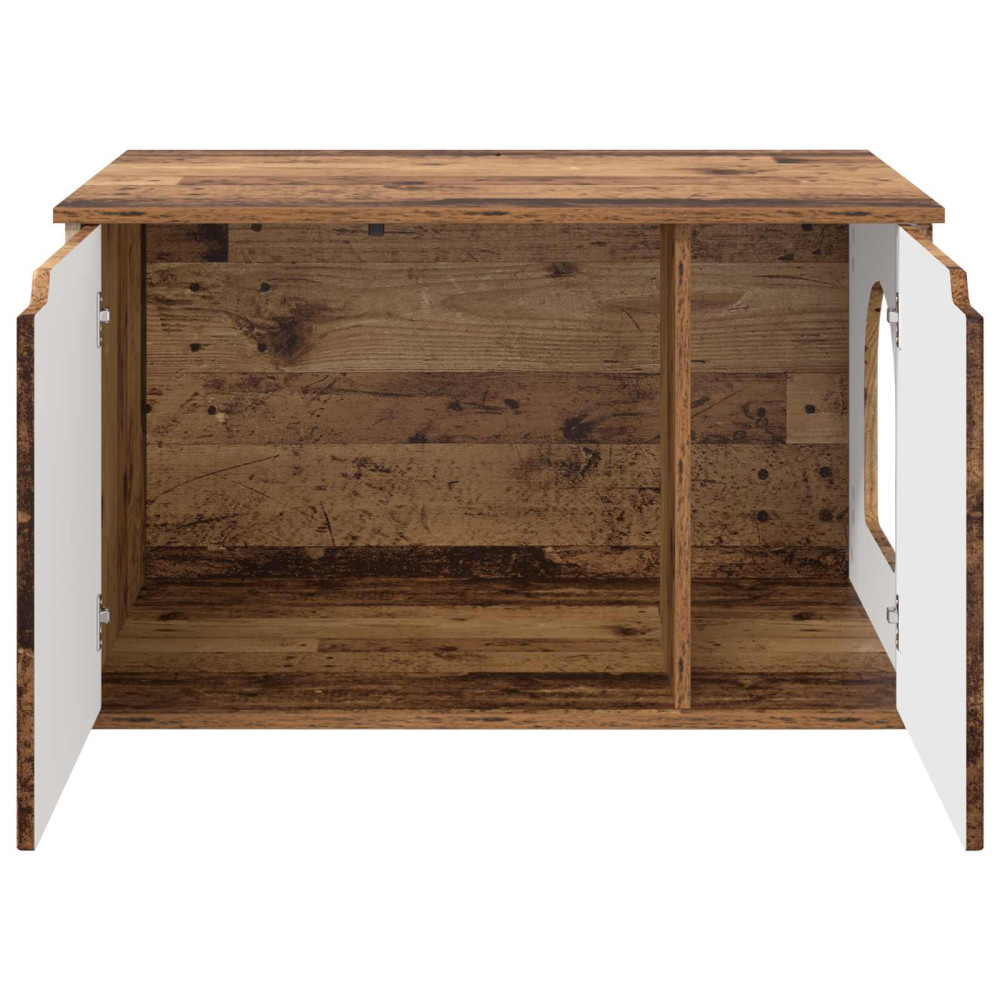 Produktbild för Katt hus Gammalt trä 85 x 55 x 50,5 cm Konstruerat trä