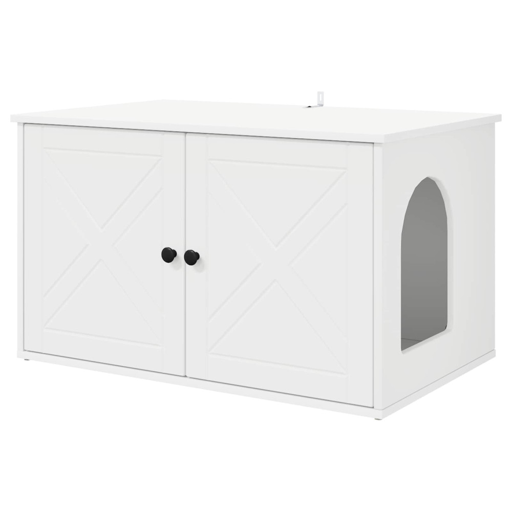 Produktbild för Katt hus Vit 85 x 55 x 50,5 cm Konstruerat trä