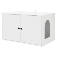 Produktbild för Katt hus Vit 85 x 55 x 50,5 cm Konstruerat trä