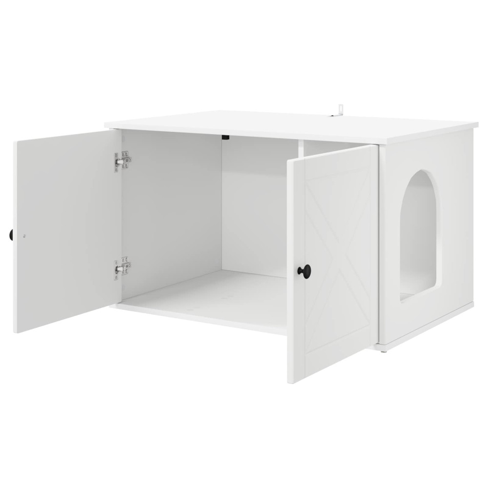 Produktbild för Katt hus Vit 85 x 55 x 50,5 cm Konstruerat trä