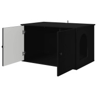 Produktbild för Katt hus Svart 85 x 55 x 50,5 cm Konstruerat trä