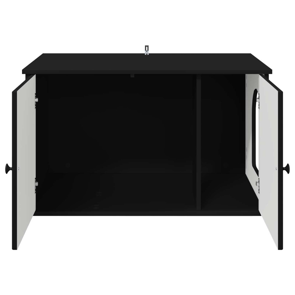Produktbild för Katt hus Svart 85 x 55 x 50,5 cm Konstruerat trä