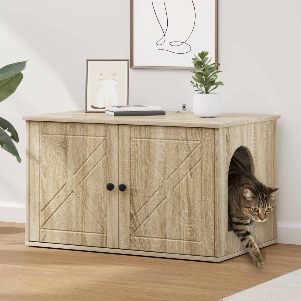 Produktbild för Katt hus Sonoma 85 x 55 x 50,5 cm Konstruerat trä