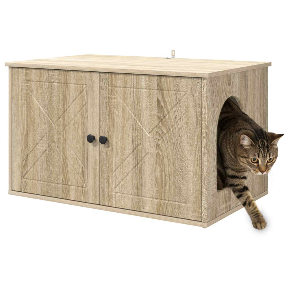 Produktbild för Katt hus Sonoma 85 x 55 x 50,5 cm Konstruerat trä