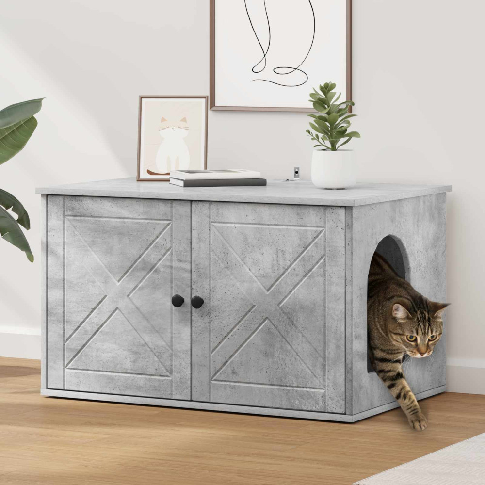 Produktbild för Katt hus Betong 85 x 55 x 50 cm Konstruerat trä